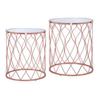 BEISTELLTISCH rund Kupfer Ø 40/45 / 45/55 cm 2er Set - Kupferfarben, Metall (45/40/45cm) - WOMO-DESIGN