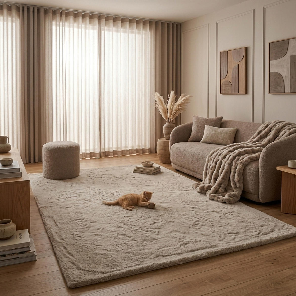 FELLTEPPICH COZY SUPER SOFT 160/230 cm Helltaupe - Ecru, Textil (160/230cm) - Consilio Concept