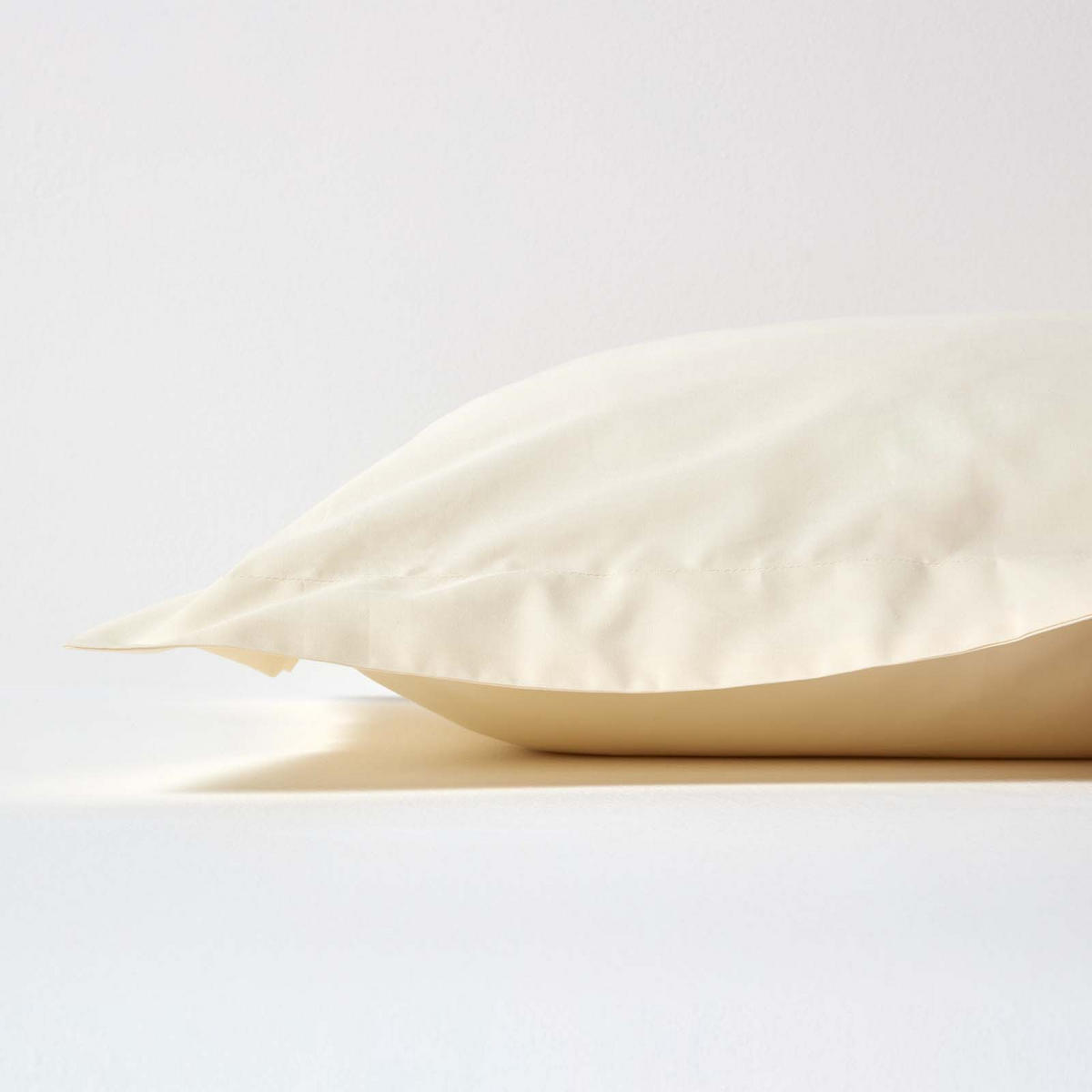 KISSENBEZUG Perkal mit Stehsaum, Fadendichte 200 - Creme, Textil (48/74cm) - Homescapes