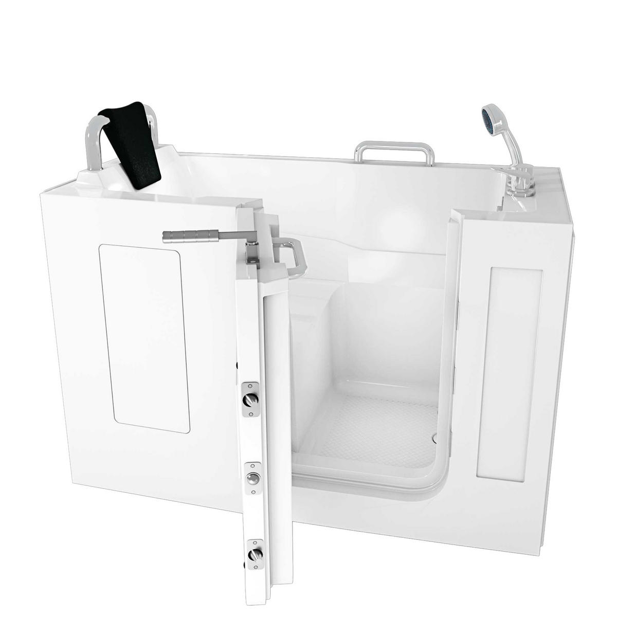 SITZBADEWANNE Senioren Wanne mit Tür S07-C-L 140x76cm - Weiß, Glas/Kunststoff (76/116/140cm) - AcquaVapore by Sandra Jentho