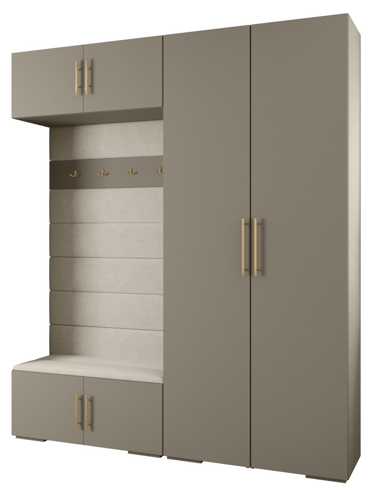 GARDEROBEN-SET 236,7/200/47 - Kaschmir/Goldfarben, Holz/Kunststoff (200/236.7/47cm) - Abiks Möbel