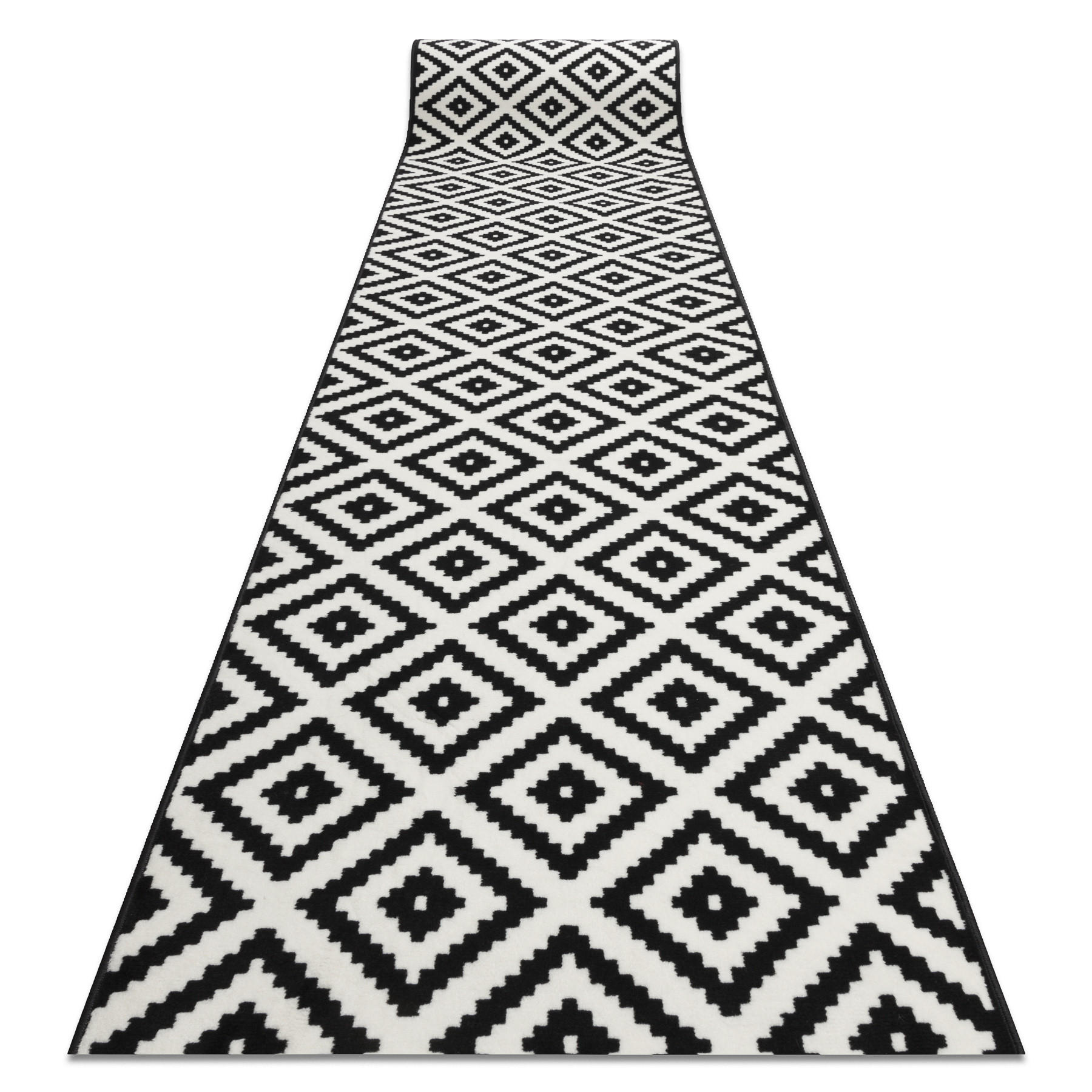 rugsX BĚHOUN BCF MORAD Ruta diamanty preto / krém 70 cm 70/300 cm