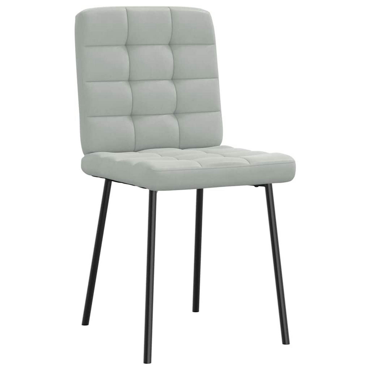 ESSZIMMERSTÜHLE 2 Stk. Hellgrau Samt 45*54*83cm - Grau, Metall (45/83/54cm) - ZMH