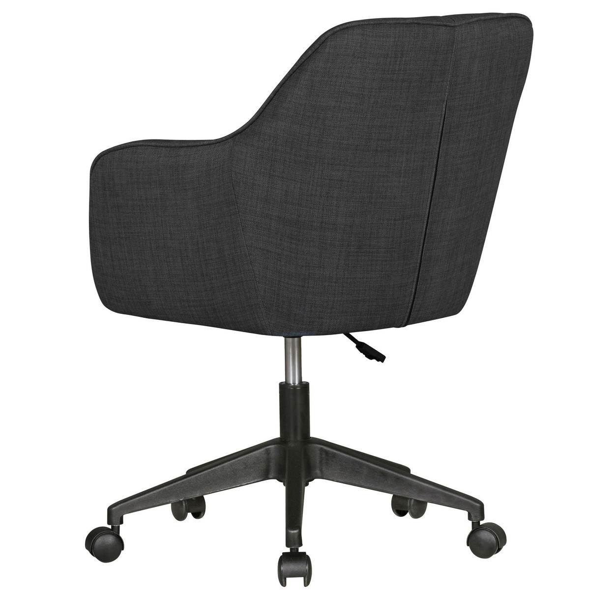 DREHSTUHL Anthrazit Stoff mit Armlehnen in Schalenform MARIA - Schwarz/Grau, Kunststoff/Textil (65/90/65cm) - KADIMA DESIGN