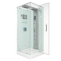 DAMPFDUSCHE Duschkabine D38-20R3-EC Weiß 100x100 - Weiß, Glas/Kunststoff (100/100/218cm) - AcquaVapore by Sandra Jentho