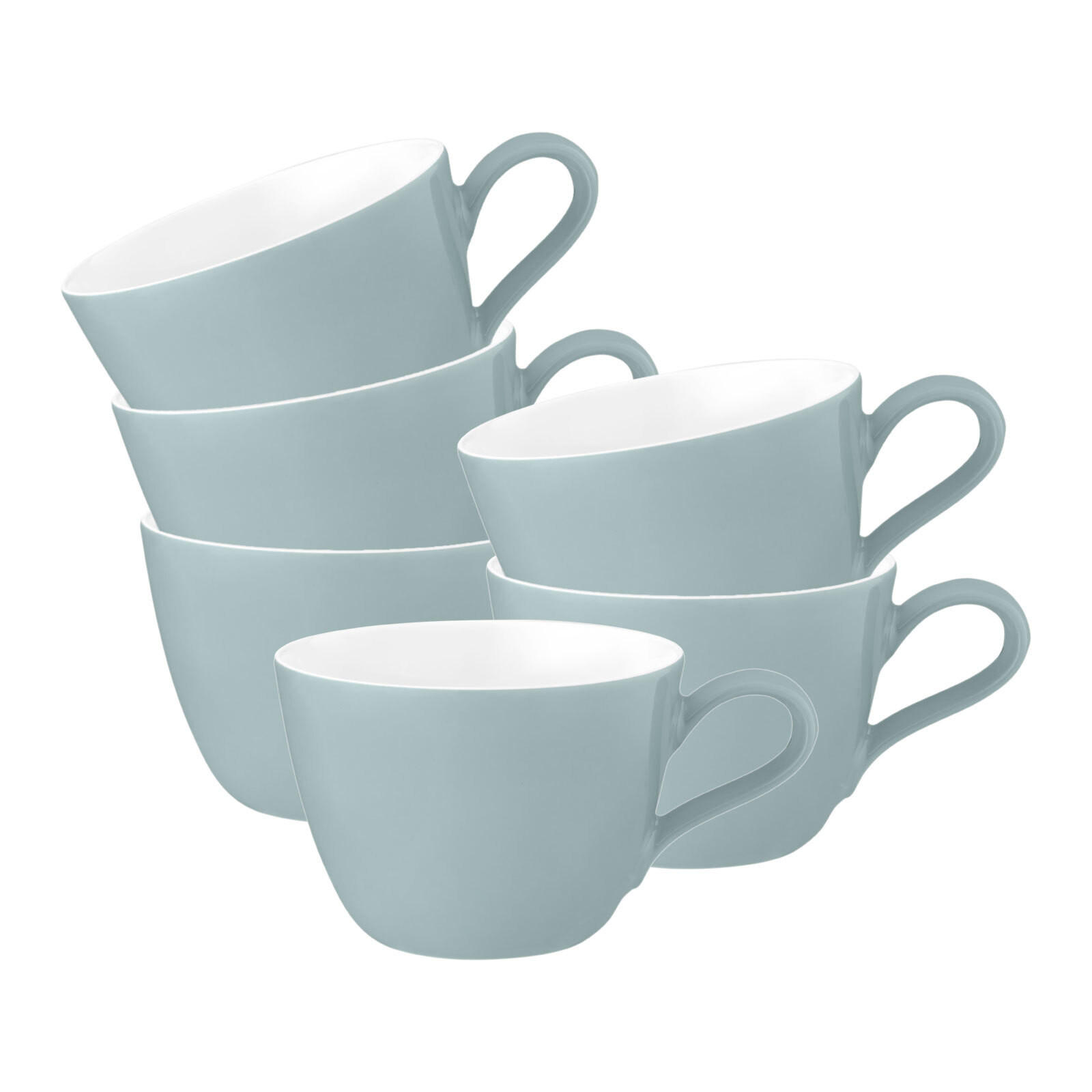 KAFFEETASSEN Life Fashion Green Chic 240 ml 6er Set - Türkis, Keramik (0.24L) - Seltmann Weiden