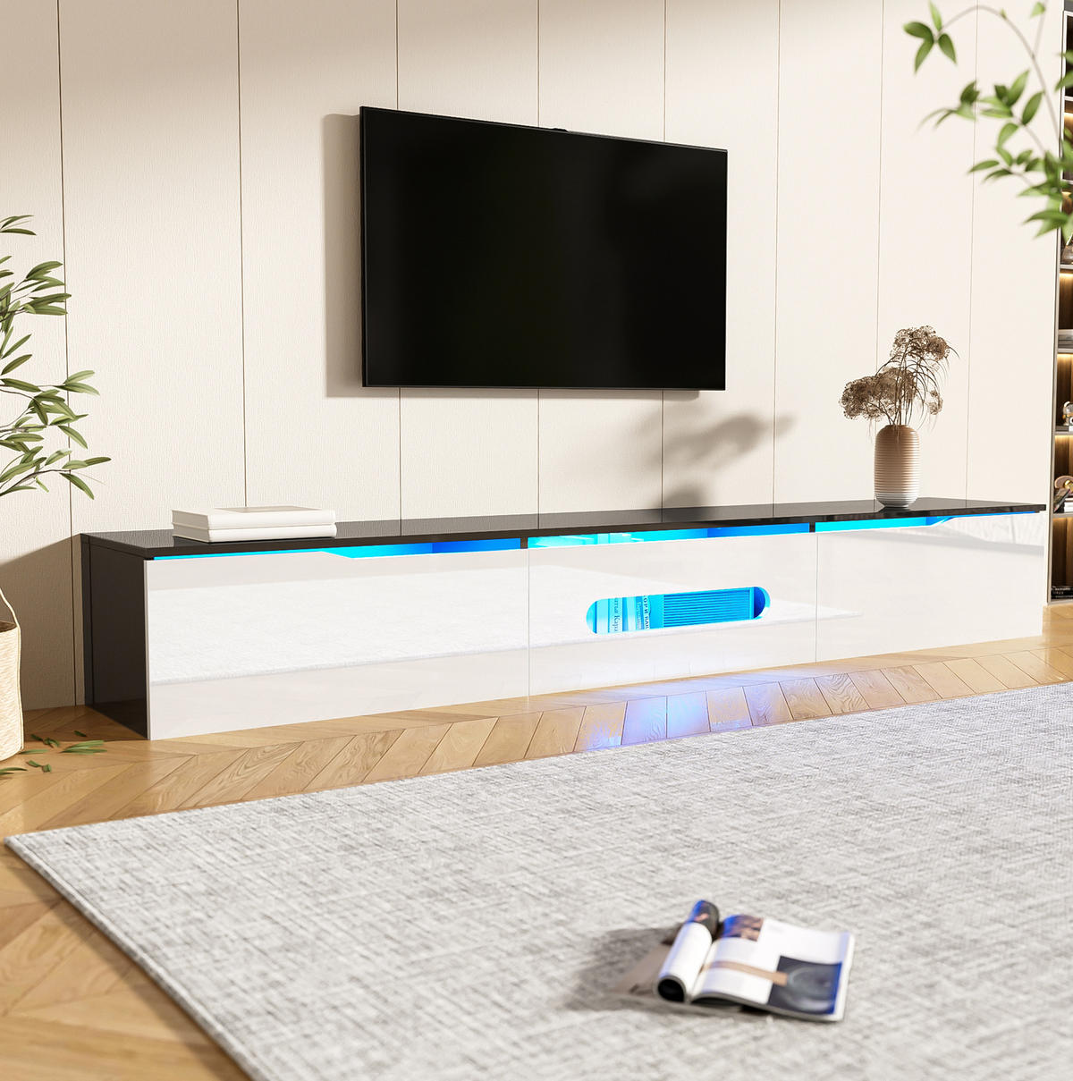 TV-BOARD 4-türig in Weiß 160/38/55.55 cm - Weiß, Holzwerkstoff (180/30/35cm) - Redom