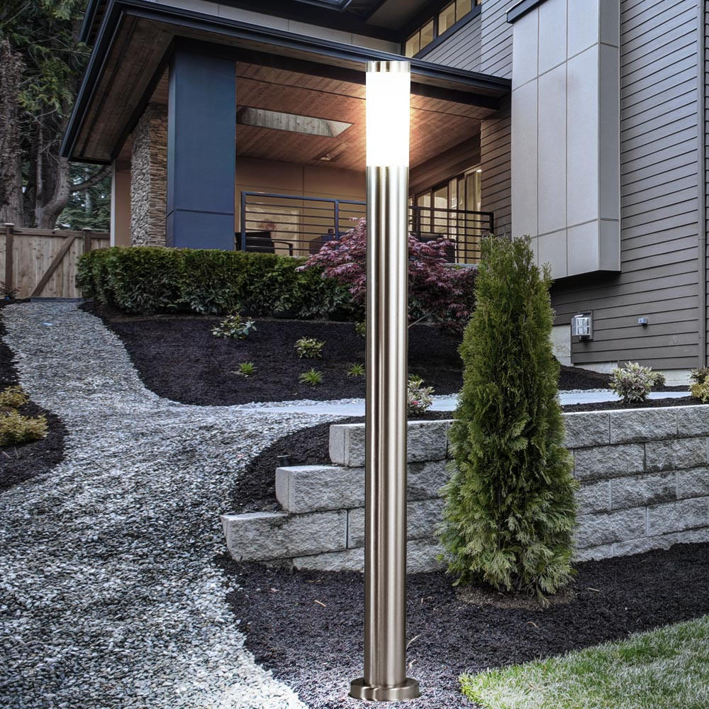 LED WEGELEUCHTE Edelstahl Silber - Silberfarben, Metall (12.7/12.7/110cm) - Globo Lighting