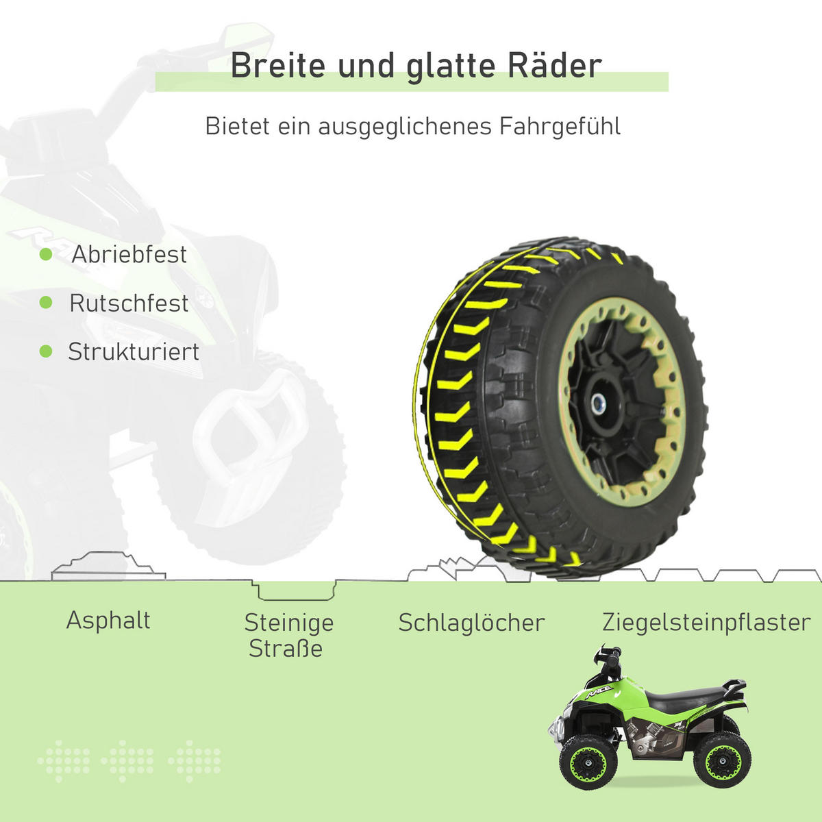 KINDER RUTSCHAUTO, Grün/Rosa/Gelb, PP-Kunststoff+ Stahl - Grün, Metall (67.5/38/44cm) - HOMCOM