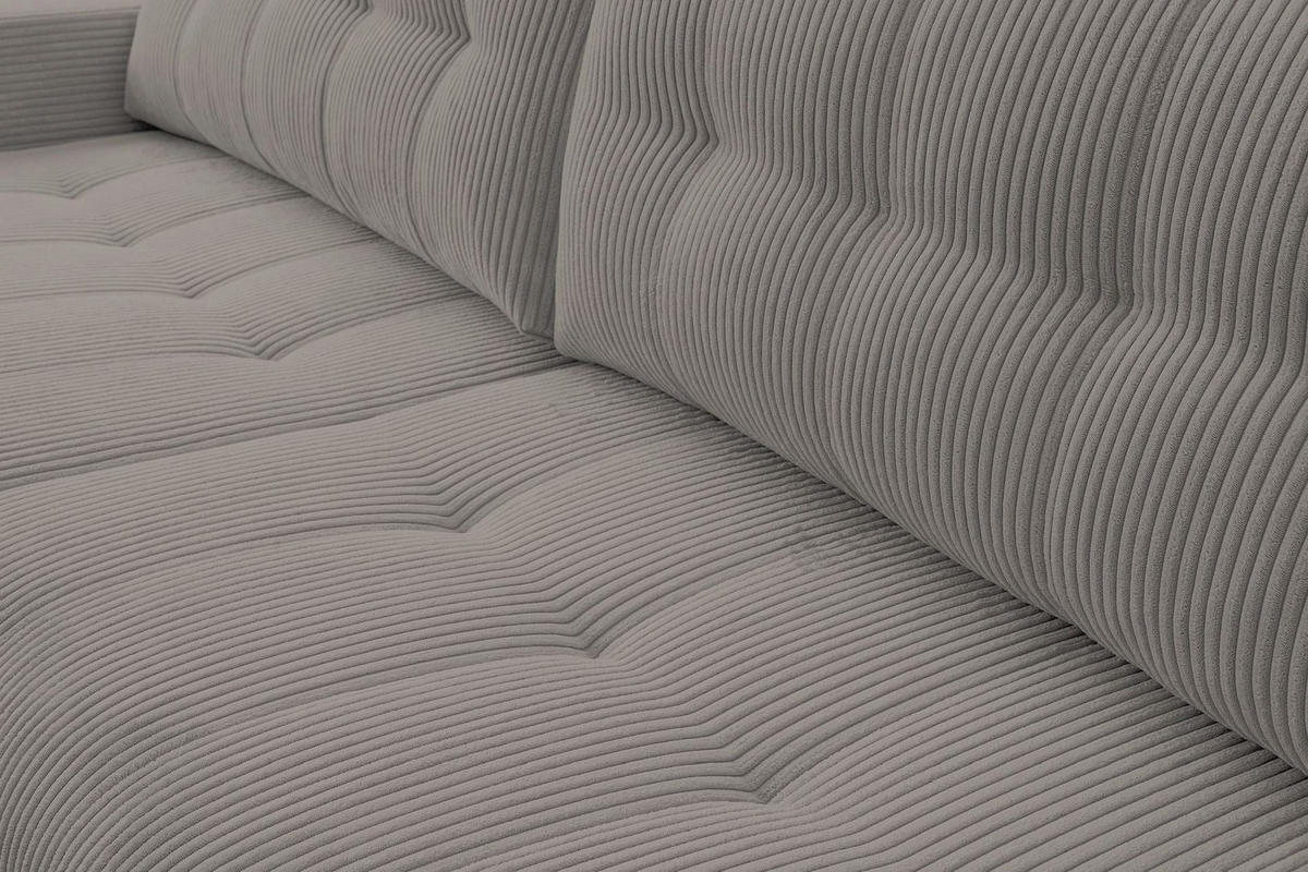 ECKSOFA Maillo Beige Cord - Beige/Schwarz, Kunststoff/Textil (245/143cm) - Selsey