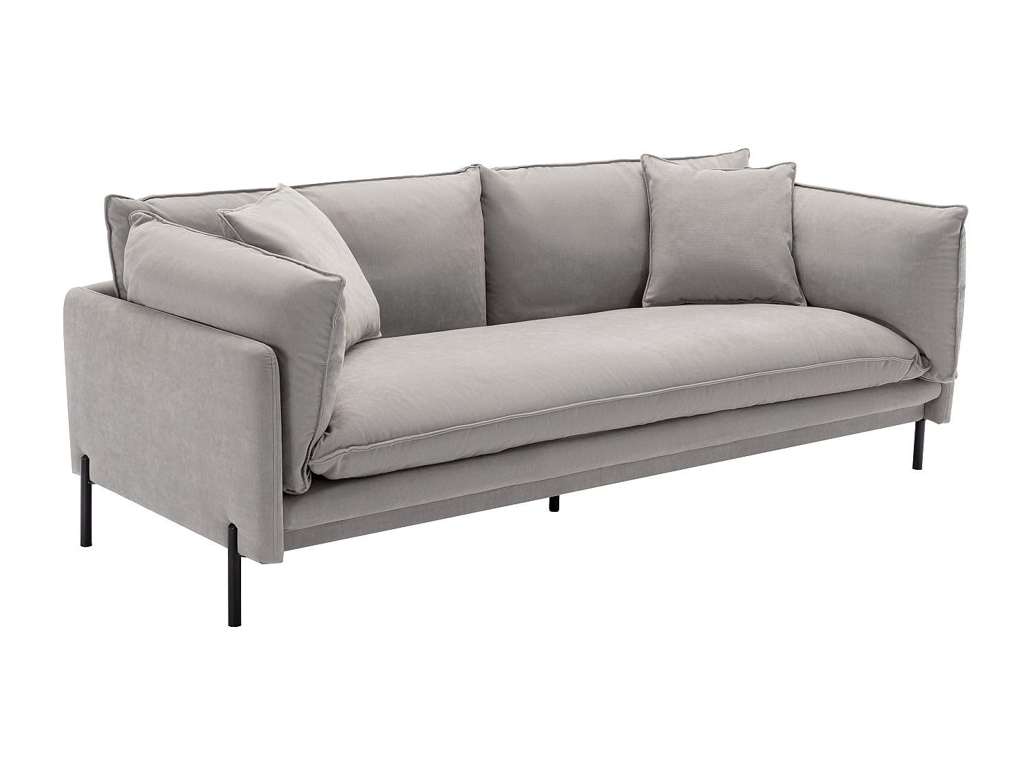 SOFA 3-Sitzer - Stoff - Grau - CORFINO - Grau, Textil (200/78.5/87.5cm) - Vente-Unique