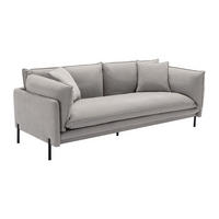 SOFA 3-Sitzer - Stoff - Grau - CORFINO - Grau, Textil (200/78.5/87.5cm) - Vente-Unique