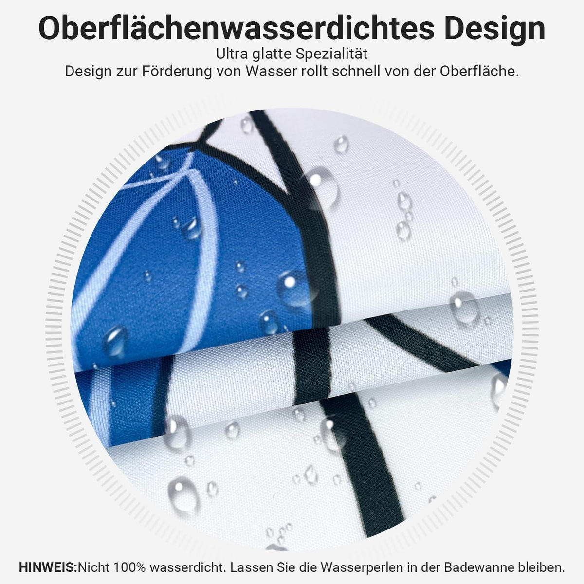 DUSCHVORHANG Blaublatt 180 x 180 cm - Blau, Textil (180/180cm)