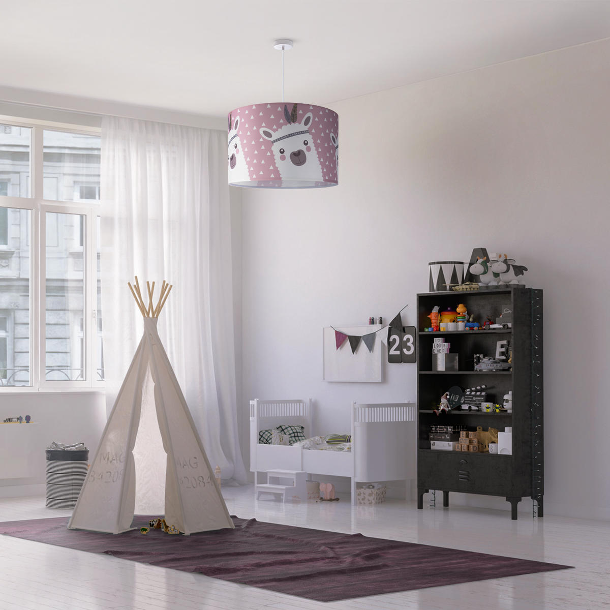 PENDELLEUCHTE Hugo Pd1 Ela 214 - Weiß, Metall (45.5/45.5/27cm) - Paco Home