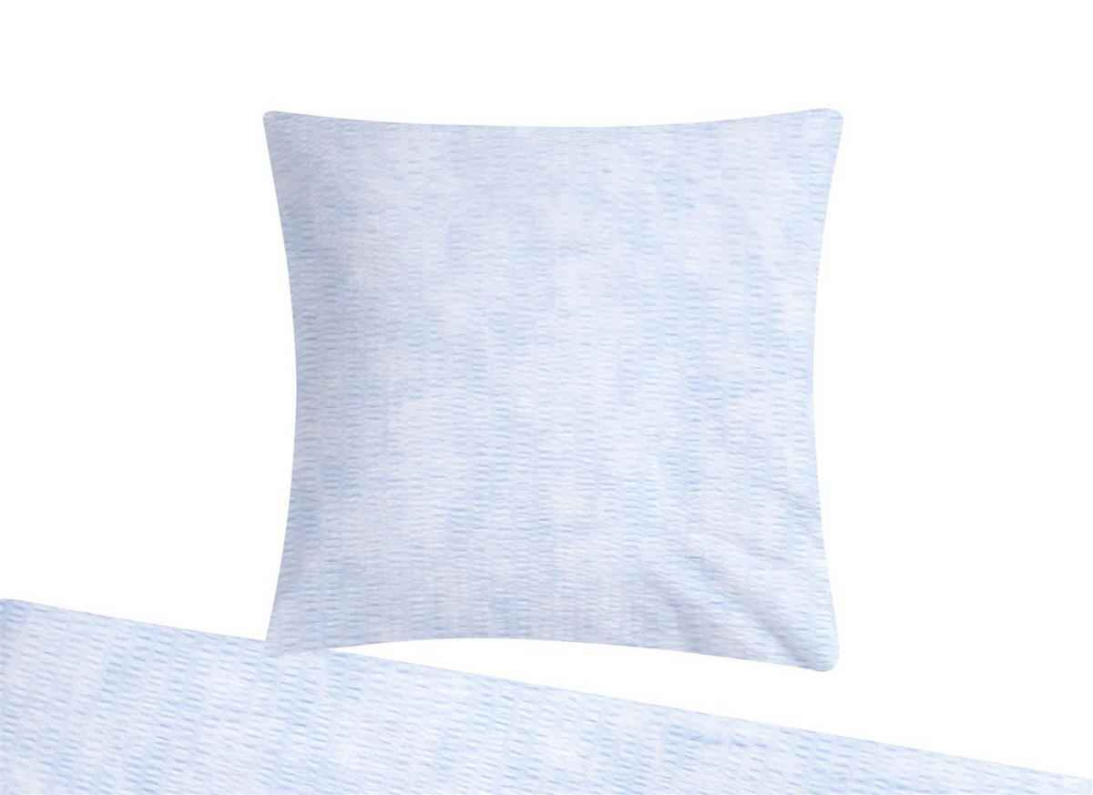 SEERSUCKER-BETTWÄSCHE 135x200 Sommer Bettbezug Bügelfrei aus 100% Baumwolle, Bettbezüge Wolken Muster Blau - Blau, Textil (135/200cm) - Carpe Sonno
