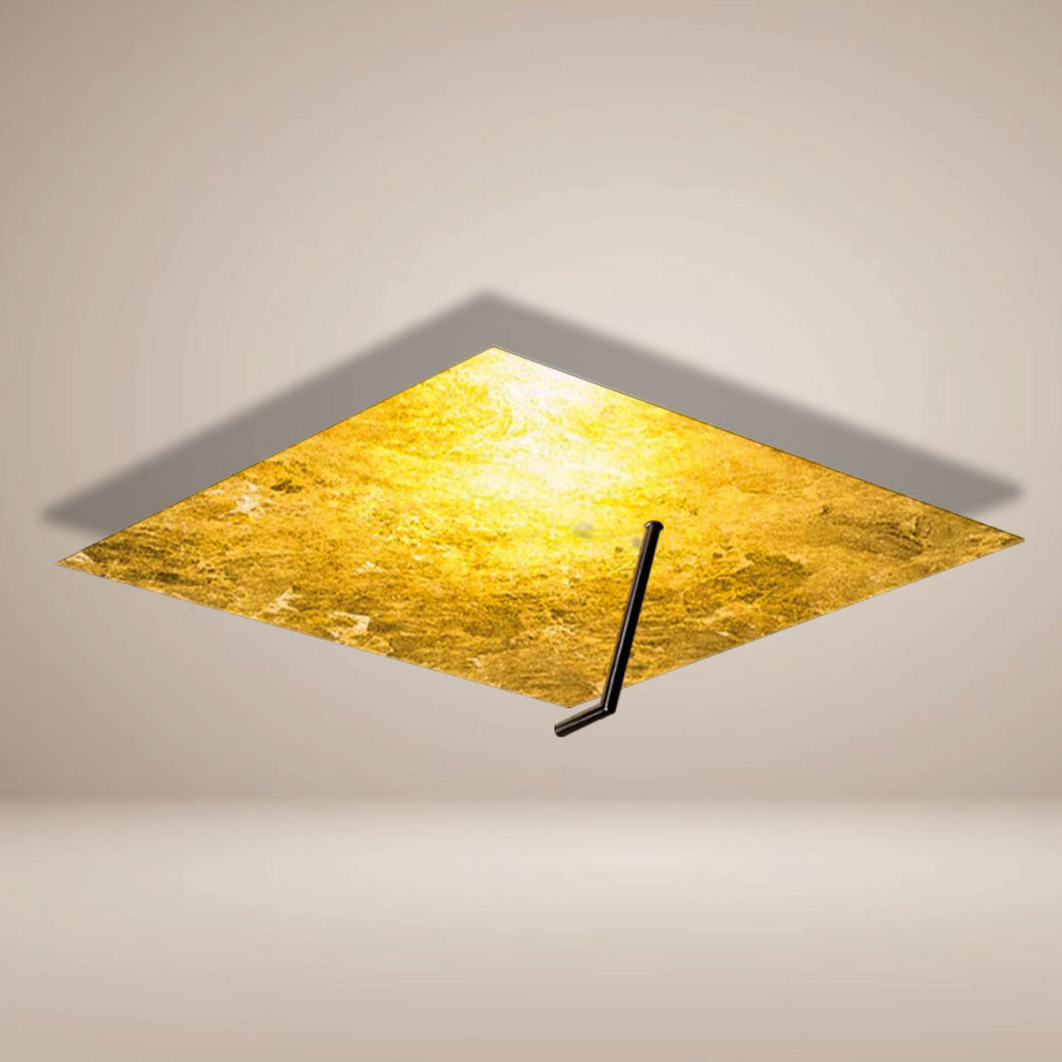 LED-WAND-/DECKENLAMPE Hook Blattgold 62x62cm - Goldfarben, Metall (62/62/25cm) - s.luce
