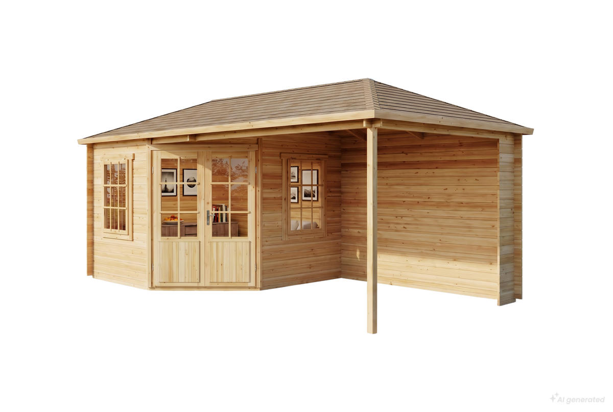 GARTENHAUS Holz Mosel - Naturfarben, Holz (614/274/317cm) - Alpholz