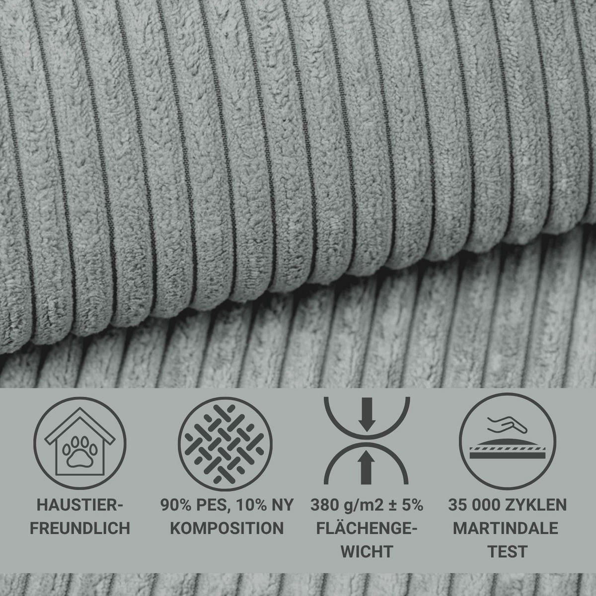 ECKSOFA MIT SCHLAFFUNKTION Maze Hellgrau Samtstoff - Hellgrau/Schwarz, Holz/Holzwerkstoff (185/294cm) - Maison de Reve