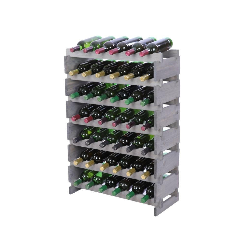 WEINREGAL VINOTECA FLEX PRO HxBxT 93x65x28cm 42 Flaschen auf 7 Ebenen Grau - Grau, Holz (65/93/28cm) - PROREGAL