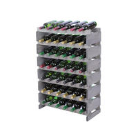 WEINREGAL VINOTECA FLEX PRO HxBxT 93x65x28cm 42 Flaschen auf 7 Ebenen Grau - Grau, Holz (65/93/28cm) - PROREGAL