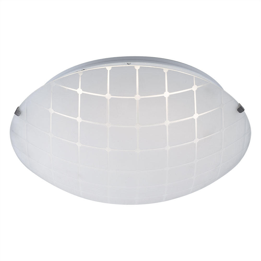 LED DECKENLEUCHTE Metall Opal Weiß - Weiß, Glas (25/25/7.5cm) - Globo Lighting