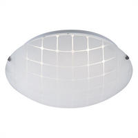 LED DECKENLEUCHTE Metall Opal Weiß - Weiß, Glas (25/25/7.5cm) - Globo Lighting
