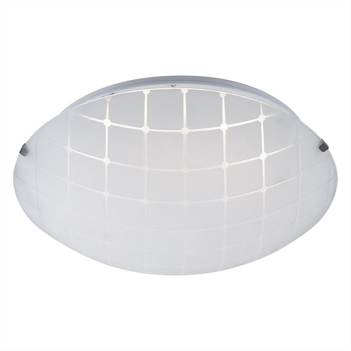 LED DECKENLEUCHTE Metall Opal Weiß - Weiß, Glas (25/25/7.5cm) - Globo Lighting