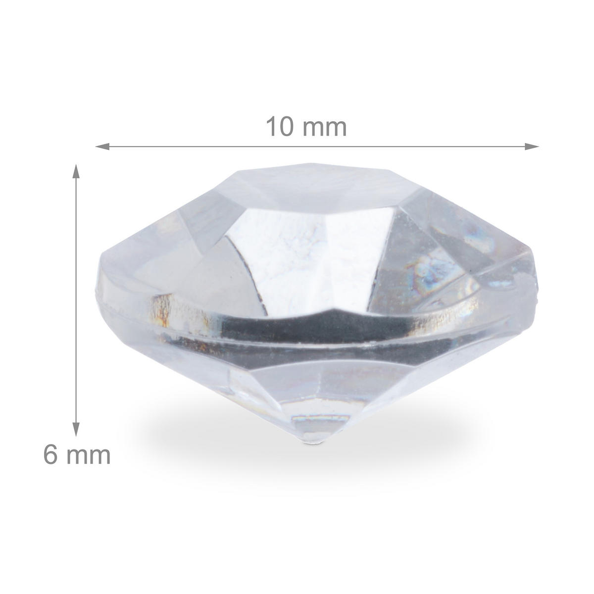 1700XDEKO diamanty - priehľadné, plast (1/0.6/1cm) - Relaxdays