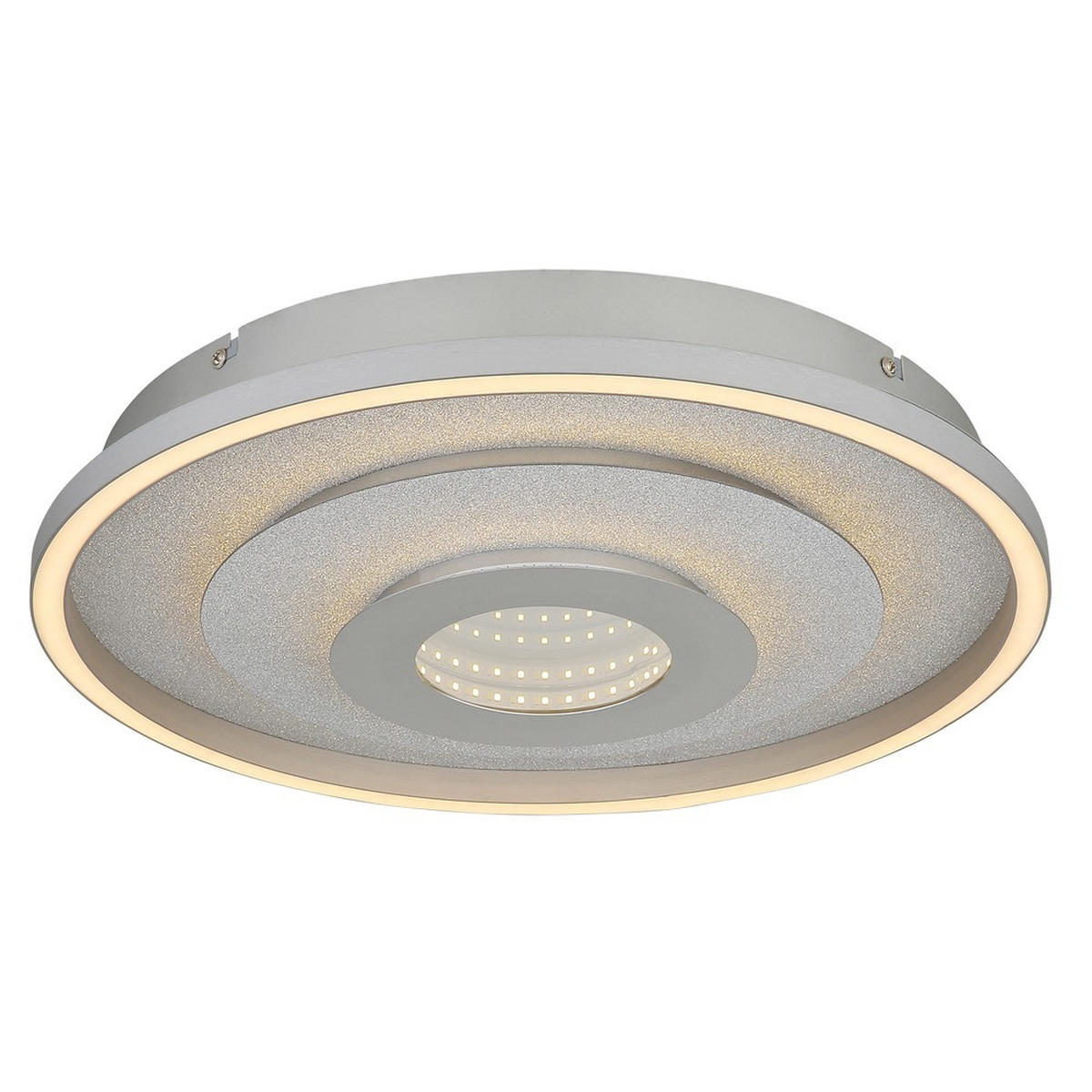 DECKENLEUCHTE MILES Metall silberfarben LED - Silberfarben, Metall (40/40/7.3cm) - Globo Lighting