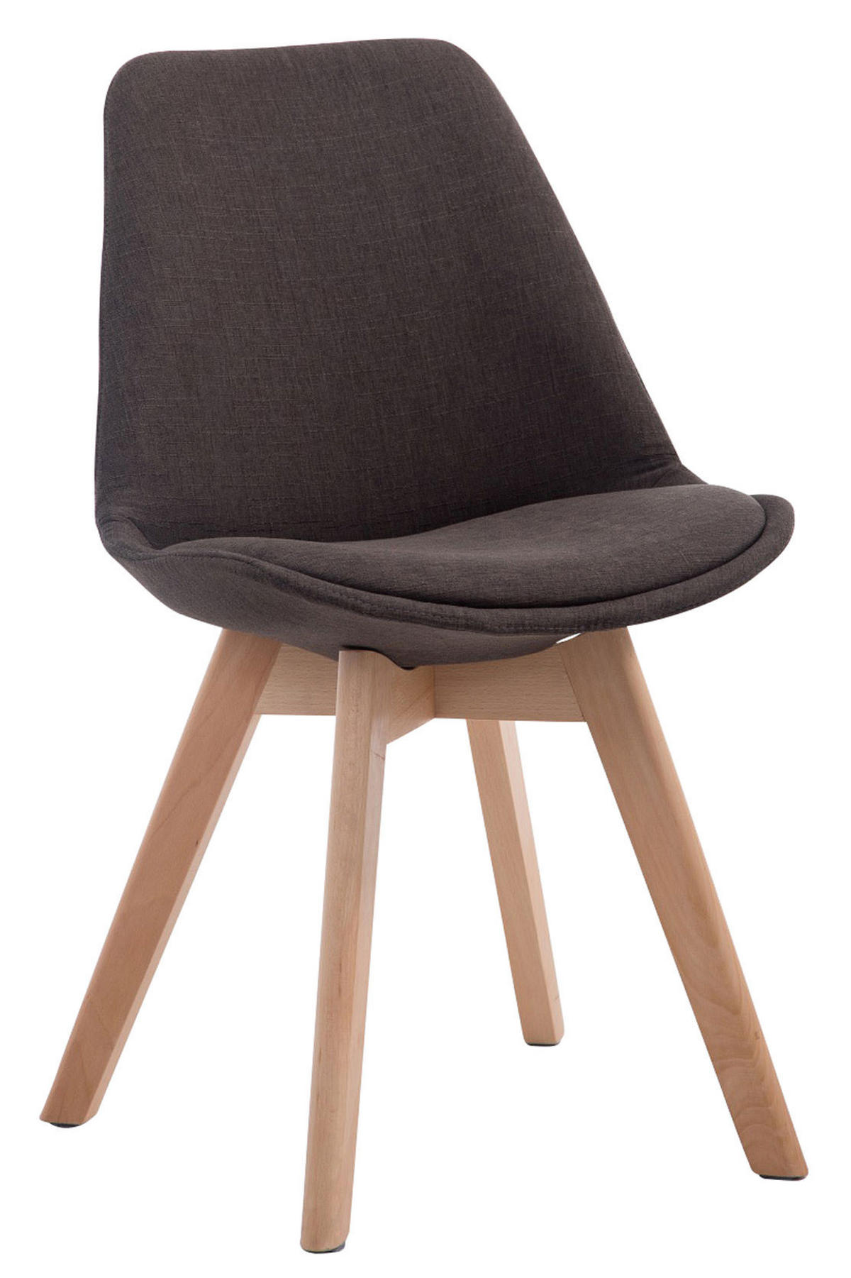 STUHL 4er Set Stoff dunkelgrau - Eukalyptusholzfarben/Dunkelgrau, Holz/Textil (48/84/55cm) - CLP