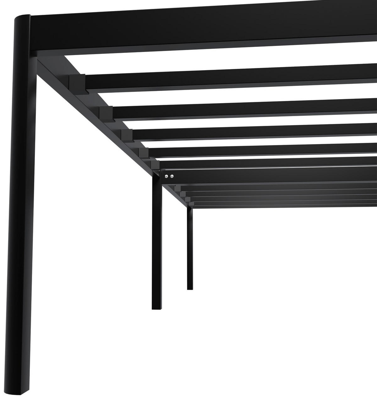 METALLBETT Rukim Metall Schwarz Bett 100x200 - Schwarz, Metall - DELUKE