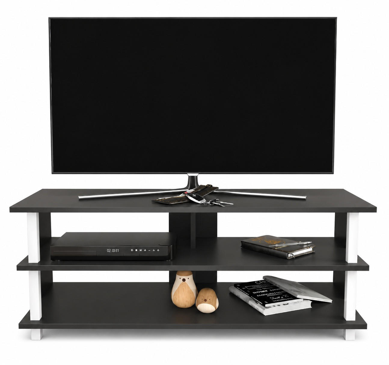 Decorotika TV Weiß, Anthrazit 120x47x45 cm