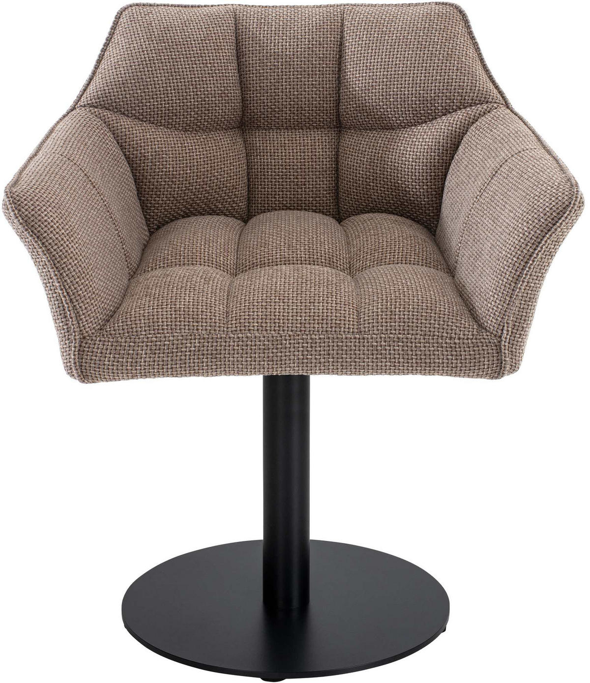 SESSEL Stoff Terrabraun - Dunkelbraun/Schwarz, Textil/Metall (64/75/48cm) - CLP