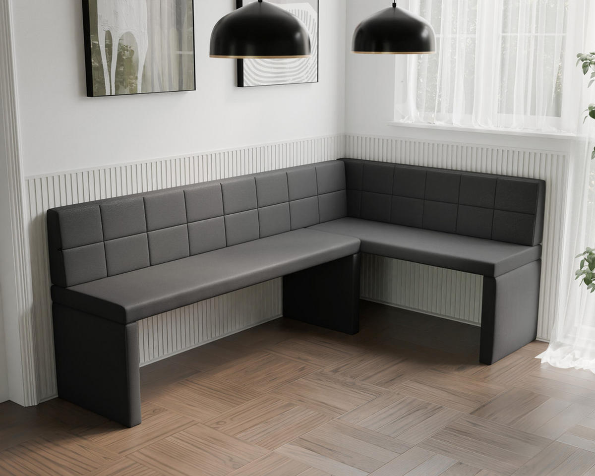 ECKBANK rechts MELVIN Kunstleder, 142/196 cm Anthrazit - Anthrazit, Holz/Kunststoff (142/196cm) - Idohome