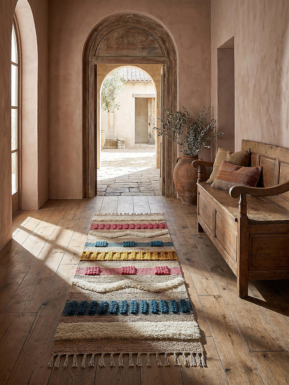 NATURTEPPICH handgewebt Jute-Wolle-Mix skandinavisch WHARFE, Multi 60x230 cm - Multicolor, Textil (230/60cm) - KADIMA DESIGN