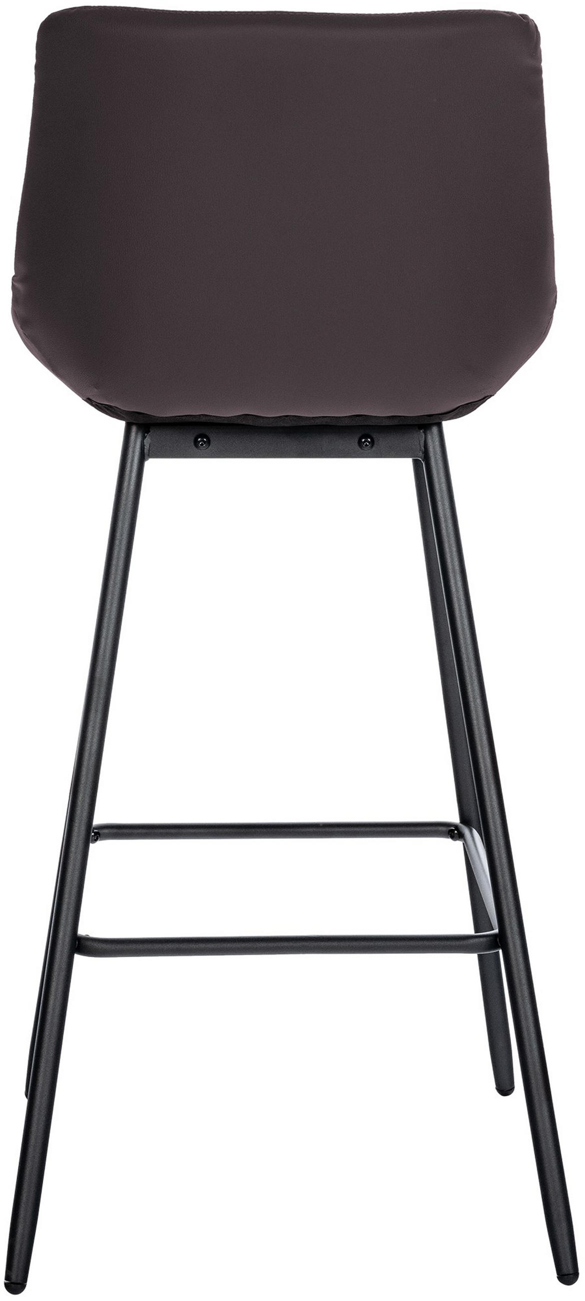 BARHOCKER Welton Kunstleder braun - Schwarz/Braun, Kunststoff/Metall (49/104/56cm) - TPFLiving