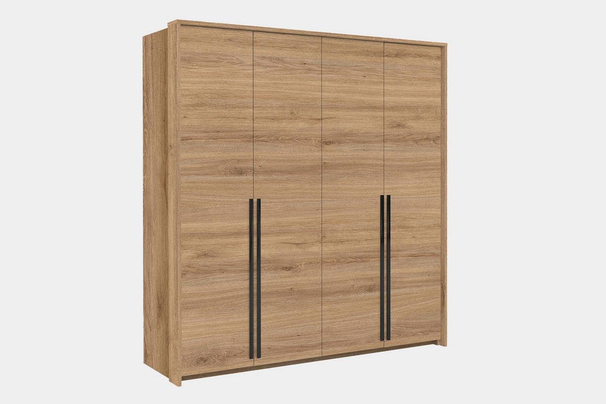 KLEIDERSCHRANK GENEVE 210/217/65 cm in Wildeiche - Eichefarben, Holzwerkstoff (210/217/65cm) - Deine Möbel 24