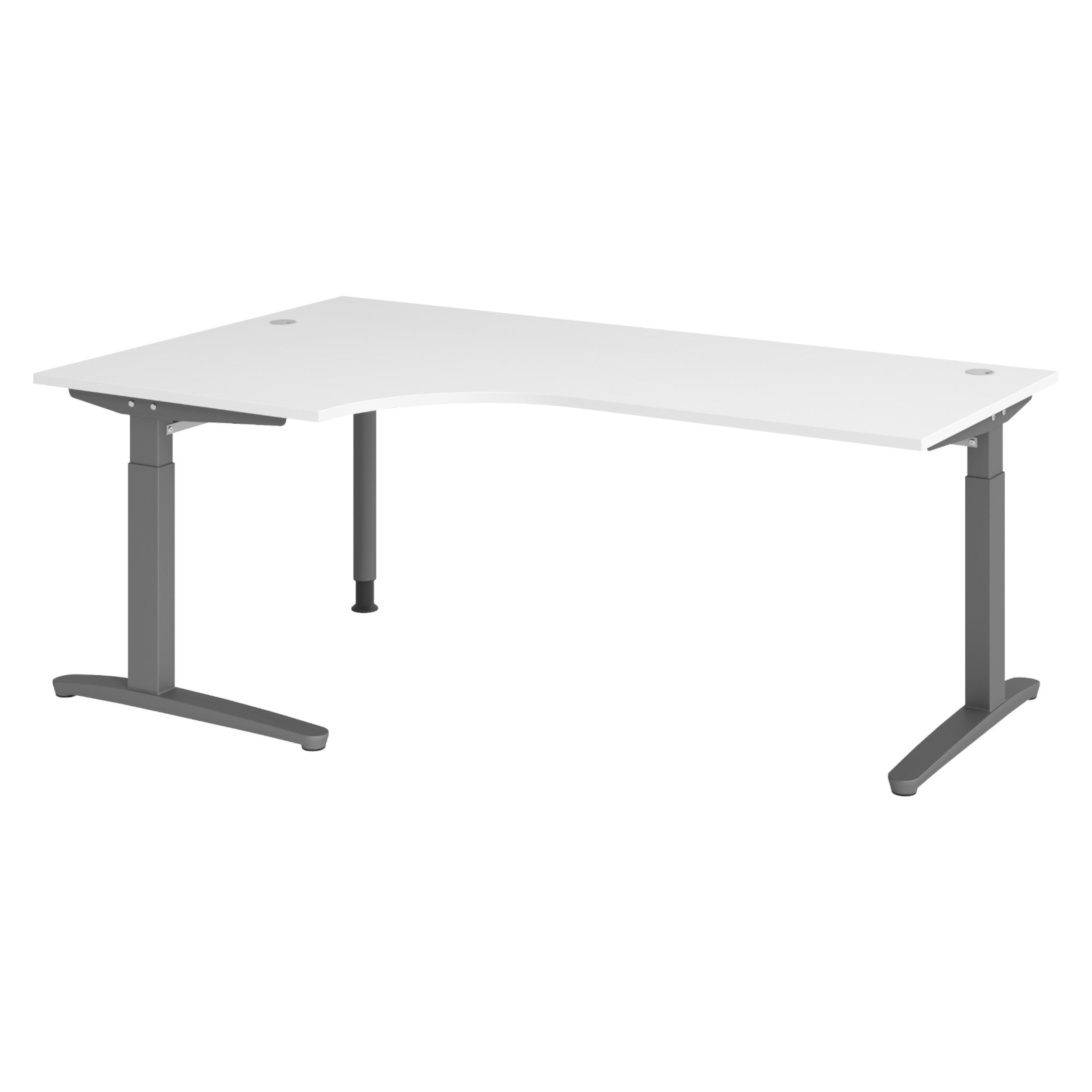 bümö Schreibtisch Weiß, Graphit 200x74x120 cm