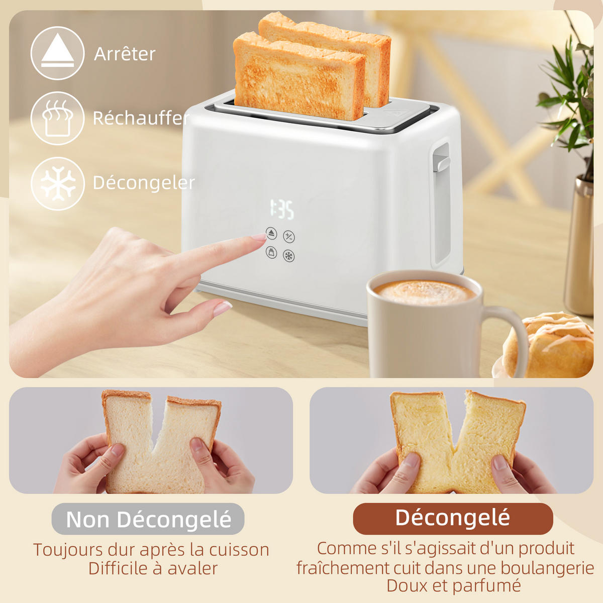 WASSERKOCHER-TOASTER-SET DE-17447 Creme - Creme, Metall (15.5/25.1/21.5cm) - ComfortXL