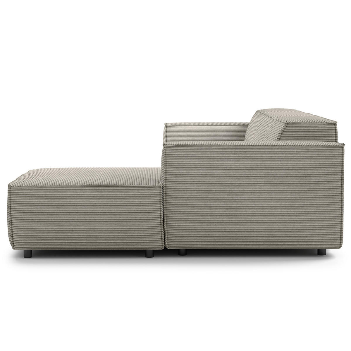 ECKSOFA mit Longchair - Graubraun/Schwarz, Kunststoff/Textil (260/177cm) - home24