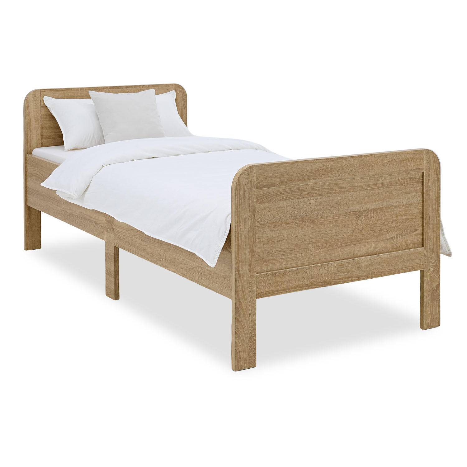 Homestyle4u Holzbett Braun 90x200 cm