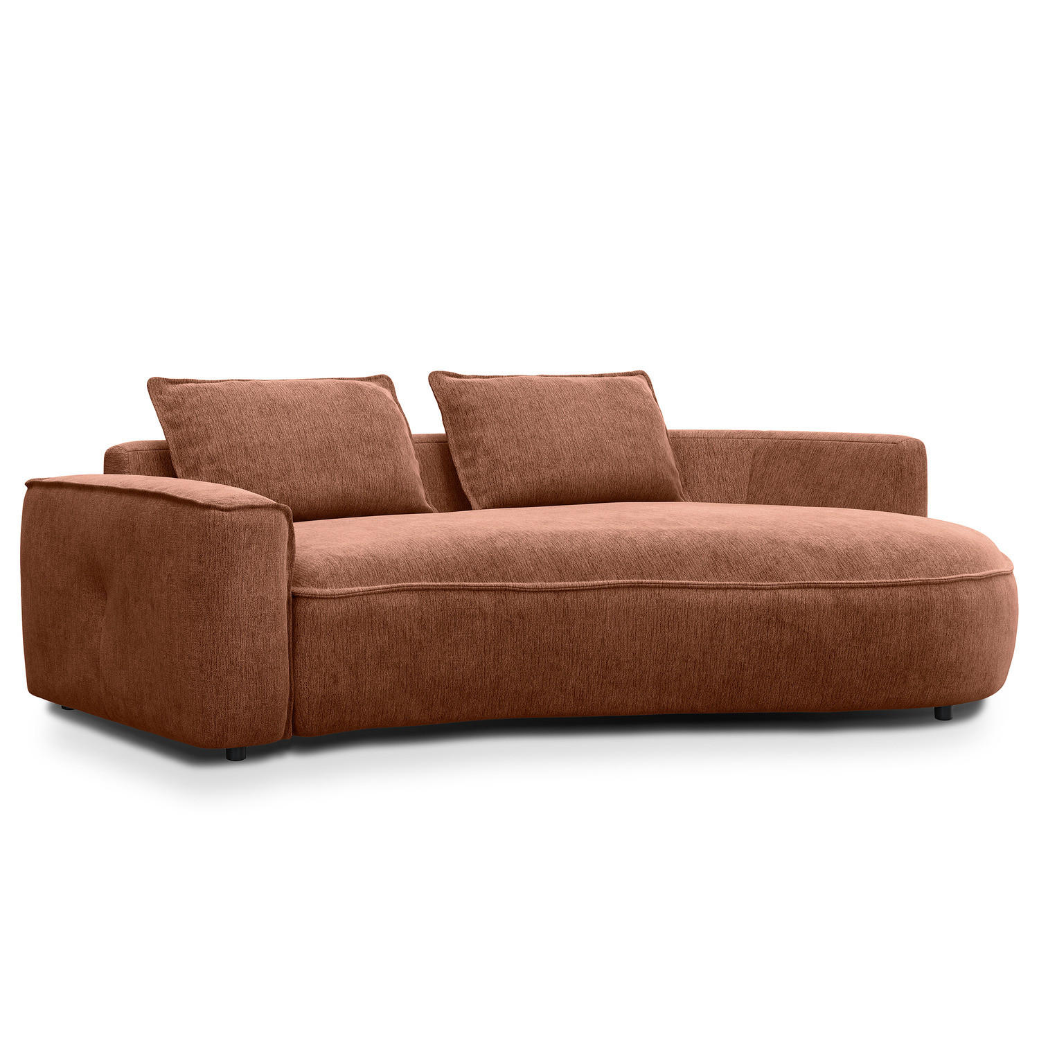 2,5-SITZER SOFA - Beige/Schwarz, Kunststoff/Textil (217/82/146cm) - home24