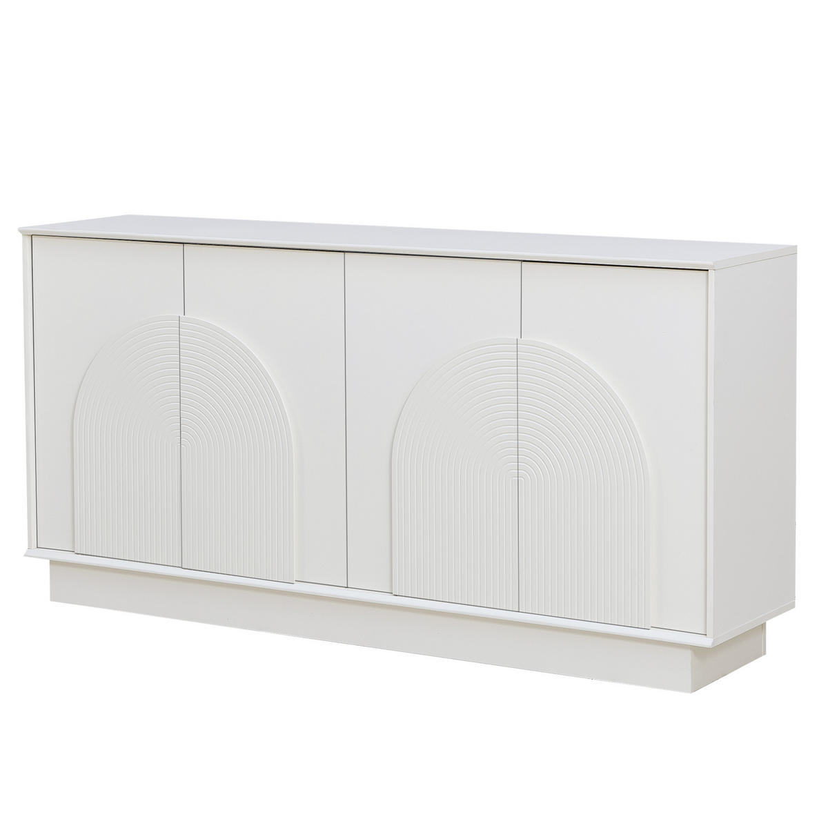 SIDEBOARD 160/38/80 cm Weiß aus MDF mit 4 Türen und Stauraum - Weiß, Holzwerkstoff (38/80/160cm) - OKWISH
