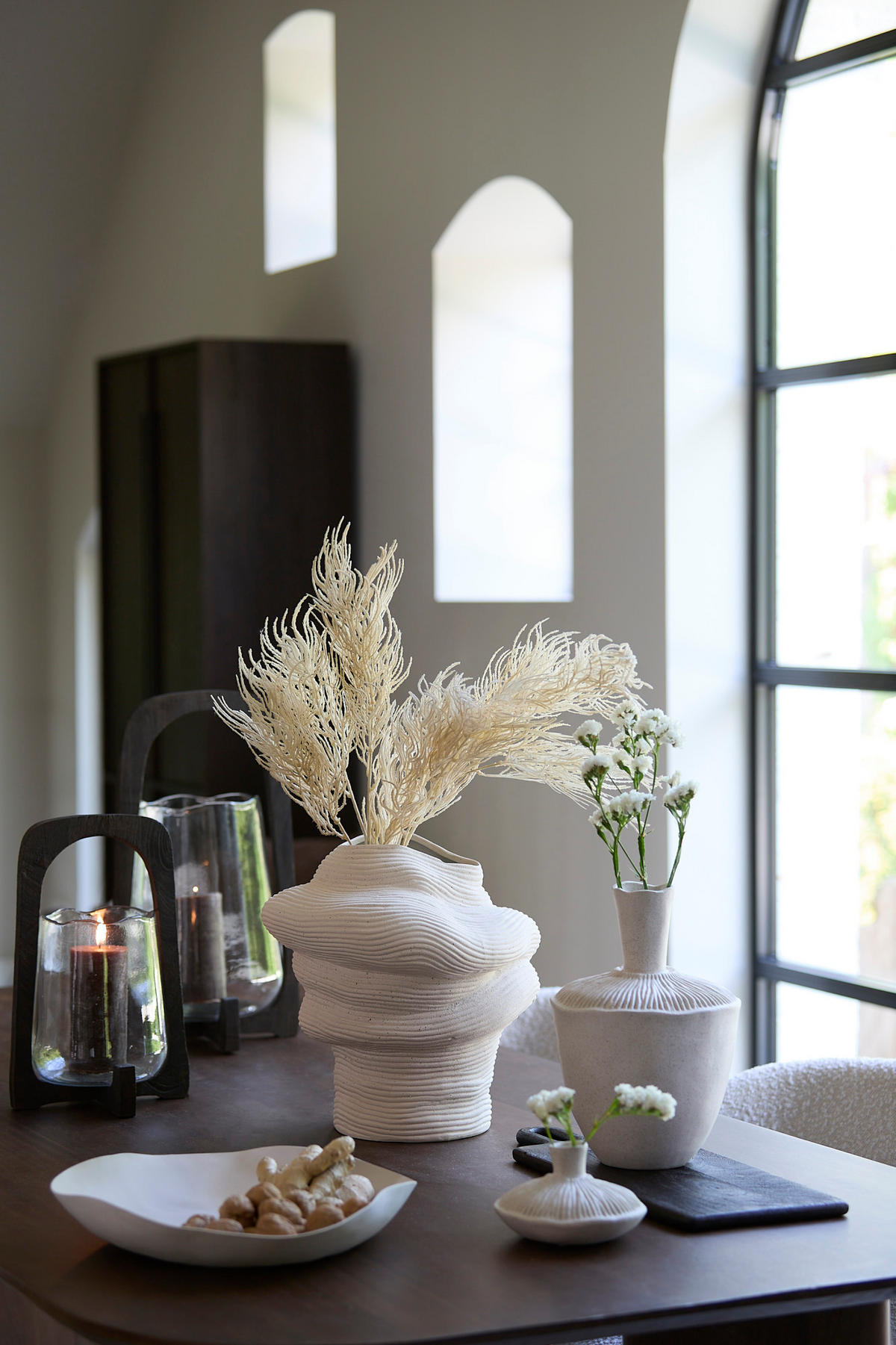 WINDLICHT Anosy Braun Ø26/48 cm - Dunkelbraun, Holz (26/48/26cm) - Light & Living