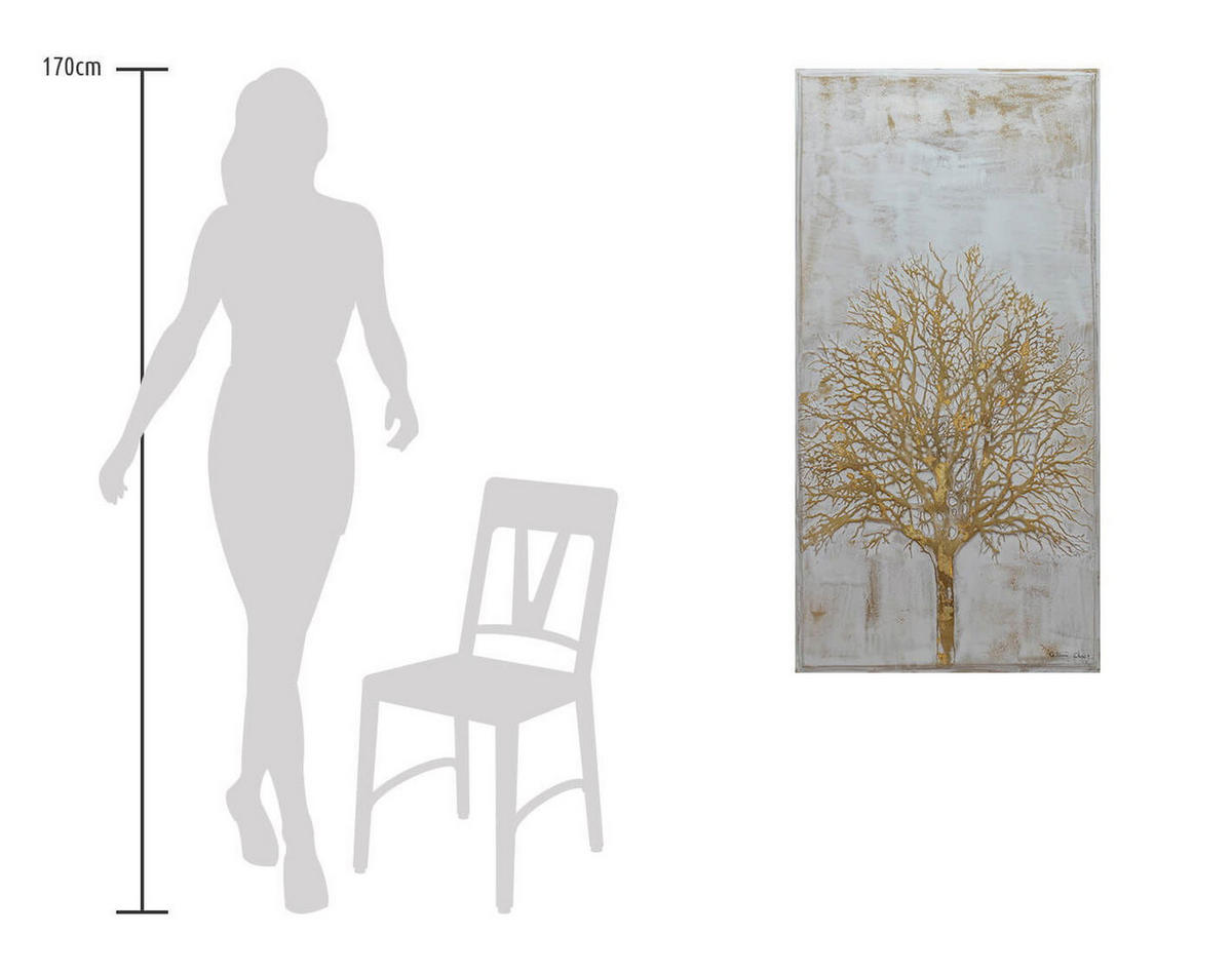 ACRYLBILD HANDGEMALT 60/120 cm - Grau, Holz/Textil (1.94/120cm) - KUNSTLOFT