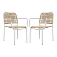2-TEILIGES Gartenstuhl-Set - 53 x 59,5 cm - metall - beige - Niou - Beige, Metall (53/80/59.5cm) - Vente-Unique