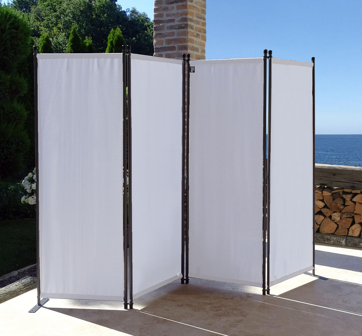 PARAVENT 4-tlg. 220x165 cm Weiß - Weiß, Metall (220/165cm) - QUICK STAR