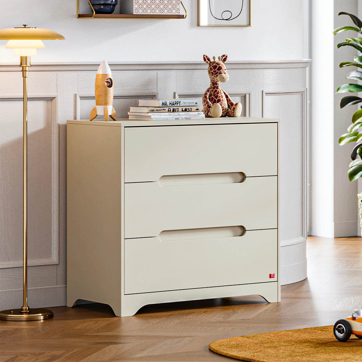 KINDERKOMMODE Ova Beige - Beige, Holzwerkstoff (88.5/89.5/52cm) - Petits-meubles