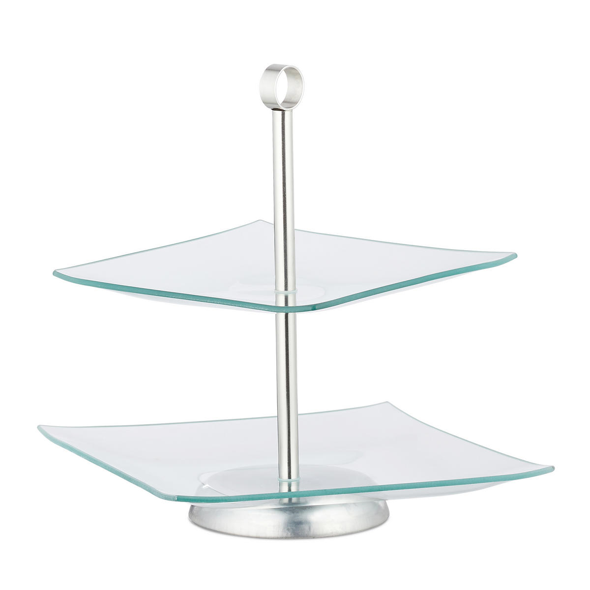 ETAGERE - Transparent, Glas/Metall (24.5/28cm) - Relaxdays
