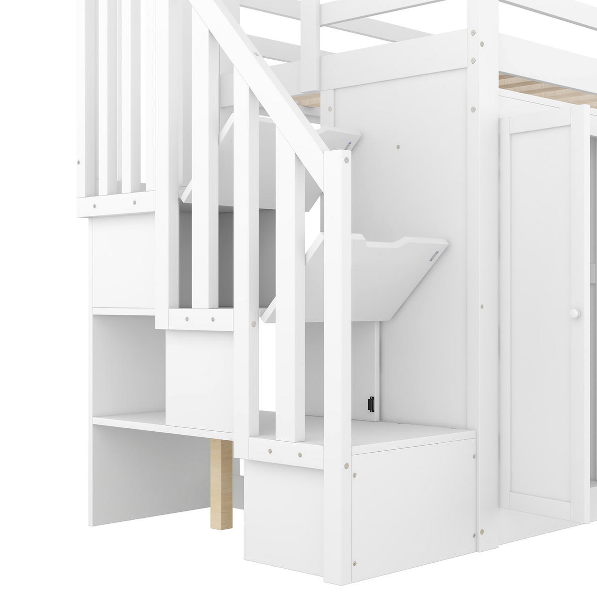 HOCHBETT Hochbett mit Schreibtisch Weiß - Weiß, Holz (90/200cm) - ComfortXL